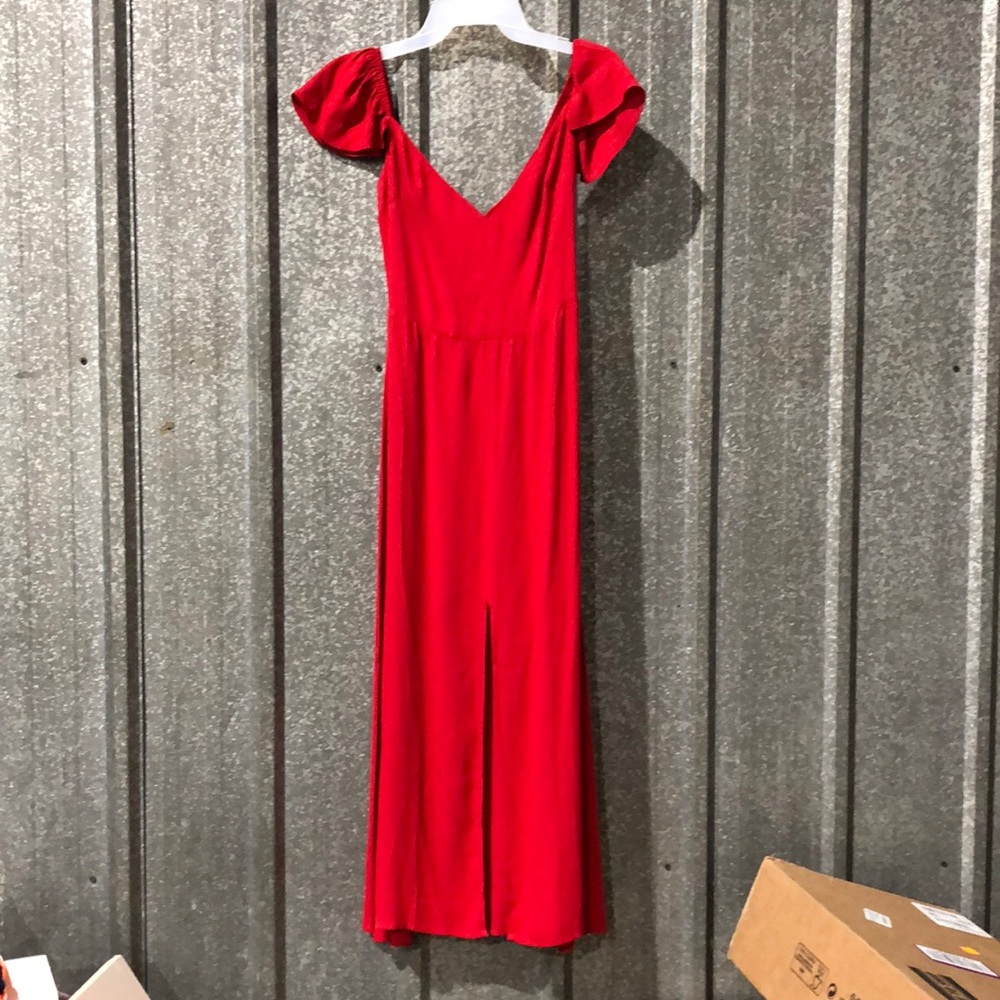 Long red dress